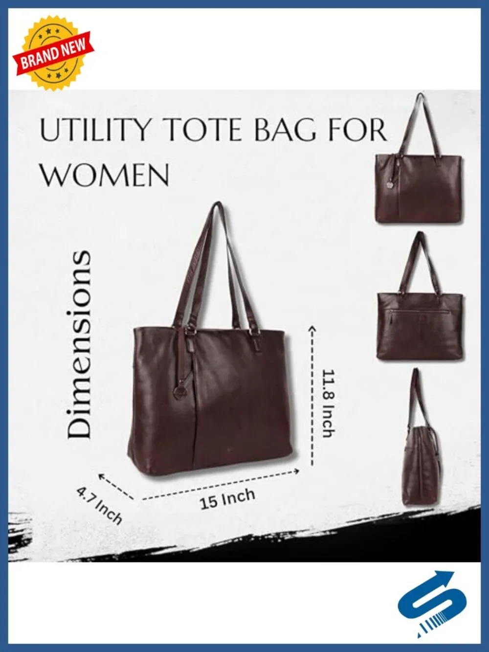 Genuine Italian Leather Tote Satchel Purse with Top Handle Shoulder Bag